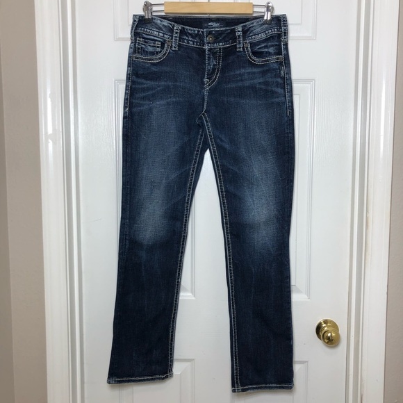 Silver Jeans Co. Cotton Blend Blue Wash MidRise Straight Leg Jeans W30 / L30 - Picture 2 of 16
